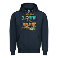 Navy For the love of the game Soccer Zipper Hoodie - NancyCooperArtShop