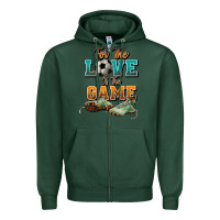 Sports Green For the love of the game Soccer Zipper Hoodie - NancyCooperArtShop