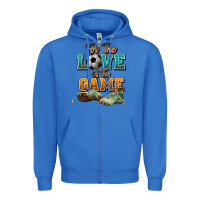 True Royal For the love of the game Soccer Zipper Hoodie - NancyCooperArtShop