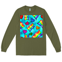 Army Green Pride lgbtq flags and leopard seamless pattern Long Sleeve Tee - BundleAndBundleShop
