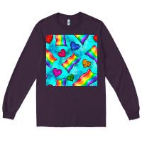 Plum Pride lgbtq flags and leopard seamless pattern Long Sleeve Tee - BundleAndBundleShop
