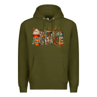 Army Green my blood type is pumpkin spice Premium Hoodie - CowGirlArtShop