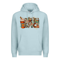 Blue Mist my blood type is pumpkin spice Premium Hoodie - CowGirlArtShop