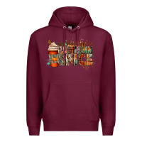 Burgundy my blood type is pumpkin spice Premium Hoodie - CowGirlArtShop