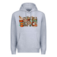 Heather Grey my blood type is pumpkin spice Premium Hoodie - CowGirlArtShop