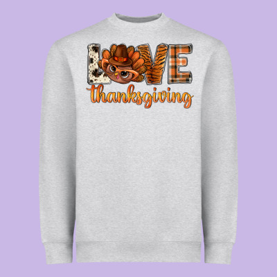 Love Thanksgiving With Turkey Bbs Heavyweight Sweatshirt Designed By Bundleandbundleshop