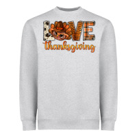 Heather Grey love thanksgiving with turkey bbs Heavyweight Sweatshirt - BundleAndBundleShop