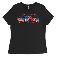 Black fourth of july american flag Ladies Tee - RanaPortraitStore
