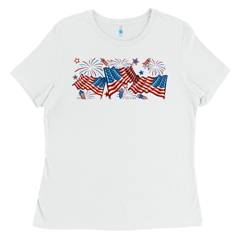 Fourth Of July American Flag Ladies Tee by RanaPortraitStore | Teevron