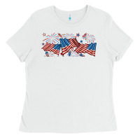 White fourth of july american flag Ladies Tee - RanaPortraitStore
