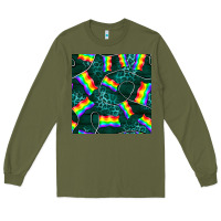 Army Green Pride lgbtq flags with leopard seamless pattern Long Sleeve Tee - BundleAndBundleShop