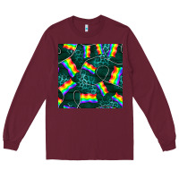 Burgundy Pride lgbtq flags with leopard seamless pattern Long Sleeve Tee - BundleAndBundleShop