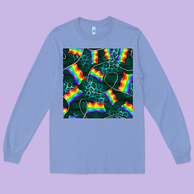 Pride Lgbtq Flags With Leopard Seamless Pattern Long Sleeve Tee Designed By Bundleandbundleshop