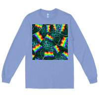 Colony Blue Pride lgbtq flags with leopard seamless pattern Long Sleeve Tee - BundleAndBundleShop