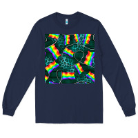 Navy Pride lgbtq flags with leopard seamless pattern Long Sleeve Tee - BundleAndBundleShop