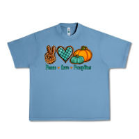 Pebble Blue Peace love pumpkins Urban Heavy Tee - NancyCooperArtShop