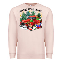 Pale Pink hanging with my gnomies Premium Sweatshirt - CowGirlArtShop