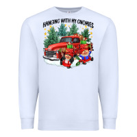 White hanging with my gnomies Premium Sweatshirt - CowGirlArtShop