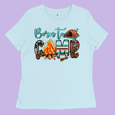 Born To Camp Ladies Tee Designed By Jahusdesignshop