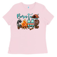 Bubblegum Pink born to camp Ladies Tee - JahusDesignShop
