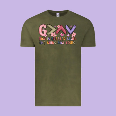 God Is Greater Than The Highs And Lows Vintage Tee Designed By Maliassmallbusiness