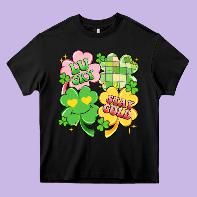 Lucky Stay Gold Heavy Core Tee Designed By Artiststas