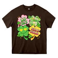 Chocolate Brown lucky stay gold Heavy Core Tee - Artiststas