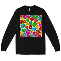 Black Pride lgbtq flowers and hearts seamless pattern Long Sleeve Tee - BundleAndBundleShop
