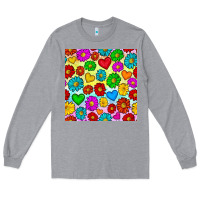 Heather Grey Pride lgbtq flowers and hearts seamless pattern Long Sleeve Tee - BundleAndBundleShop