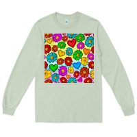 Matcha Pride lgbtq flowers and hearts seamless pattern Long Sleeve Tee - BundleAndBundleShop