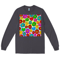 Smoke Pride lgbtq flowers and hearts seamless pattern Long Sleeve Tee - BundleAndBundleShop