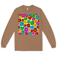 Toasted Coconut Pride lgbtq flowers and hearts seamless pattern Long Sleeve Tee - BundleAndBundleShop