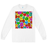 White Pride lgbtq flowers and hearts seamless pattern Long Sleeve Tee - BundleAndBundleShop