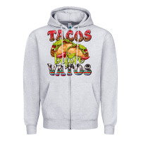Heather Grey Tacos Before Vatos Zipper Hoodie - texasbilliewilder