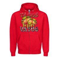 Red Tacos Before Vatos Zipper Hoodie - texasbilliewilder