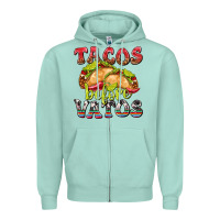 Seafoam Tacos Before Vatos Zipper Hoodie - texasbilliewilder