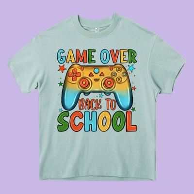 Game Over Back To School Heavy Core Tee Designed By Jahusdesignshop