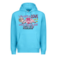 Ocean Blue why fall in love when you can fall asleep Premium Hoodie - CowGirlArtShop