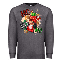 Charcoal Heather ho ho ho girl gnome Premium Sweatshirt - CowGirlArtShop