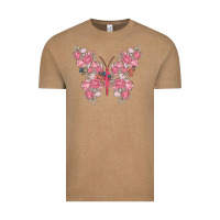Vintage Coffee floral butterfly Vintage Tee - MaliasSmallBusiness