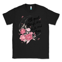 Black all good things are wild and free Classic Tee - MaliasSmallBusiness