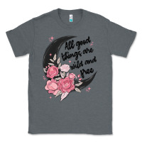 Charcoal Heather all good things are wild and free Classic Tee - MaliasSmallBusiness