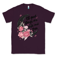 Plum all good things are wild and free Classic Tee - MaliasSmallBusiness