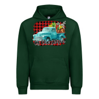 Forest Green Tis The Season Christmas Truck Urban Hoodie - FaDigitalArtStudio