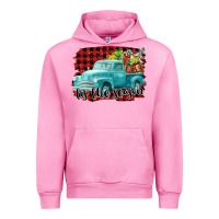 Fuchsia Pink Tis The Season Christmas Truck Urban Hoodie - FaDigitalArtStudio