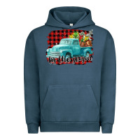 Pigment Midnight Navy Tis The Season Christmas Truck Urban Hoodie - FaDigitalArtStudio