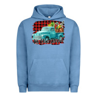 Pigment Pebble Blue Tis The Season Christmas Truck Urban Hoodie - FaDigitalArtStudio