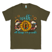 Army Green with god all things are possible matthew 19 26 Classic Tee - JahusDesignShop