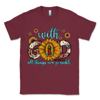Burgundy with god all things are possible matthew 19 26 Classic Tee - JahusDesignShop