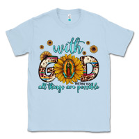 Dusty Blue with god all things are possible matthew 19 26 Classic Tee - JahusDesignShop